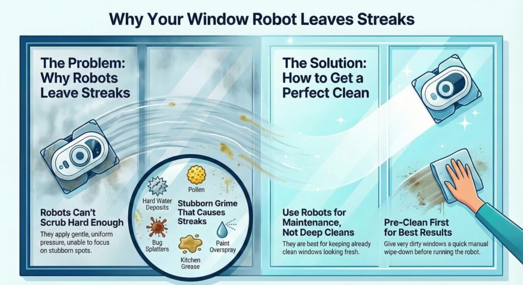 Heavy Dirt Situations That Cause Window Cleaning Robot Streaks