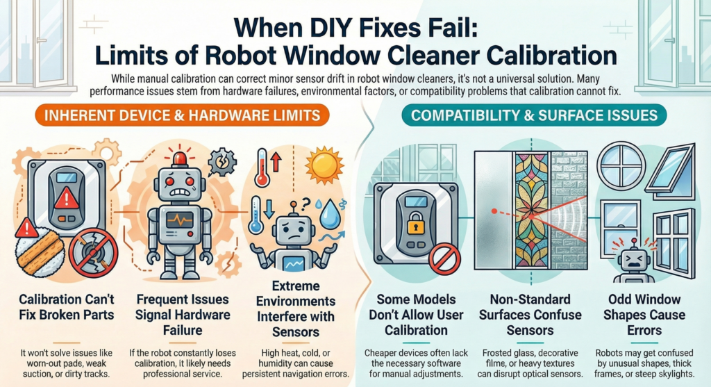 Limitations and Downsides of Robot Window Cleaner Calibration Tricks