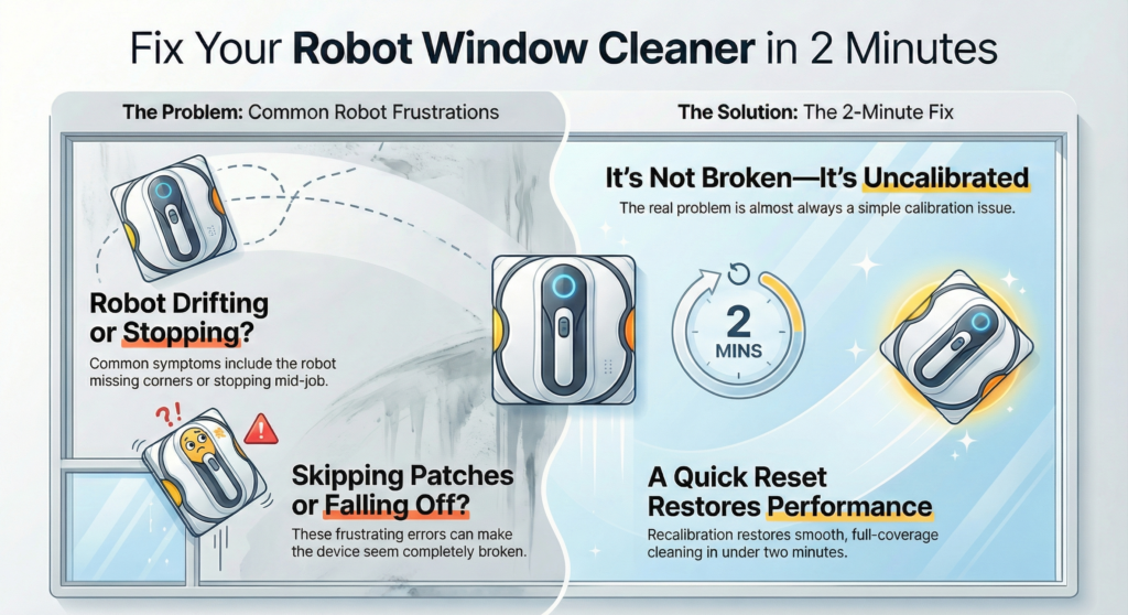 robot window cleaner calibration