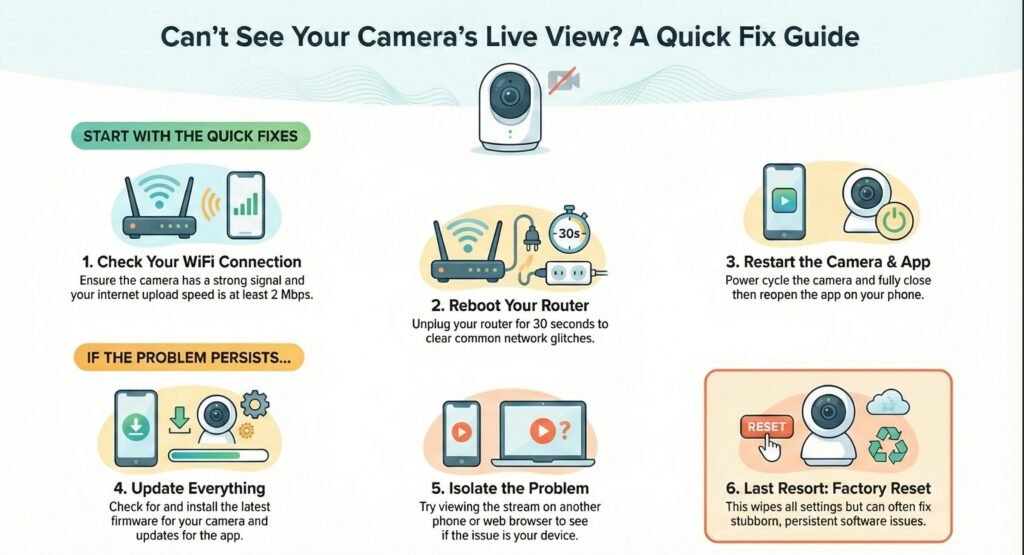 smart camera live view not working troubleshooting