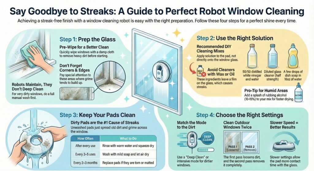 how to fix window cleaning robot streaks