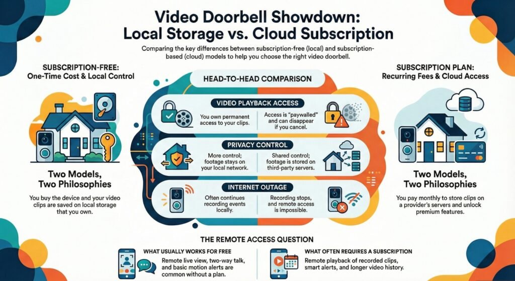 subscription free video doorbell comparison