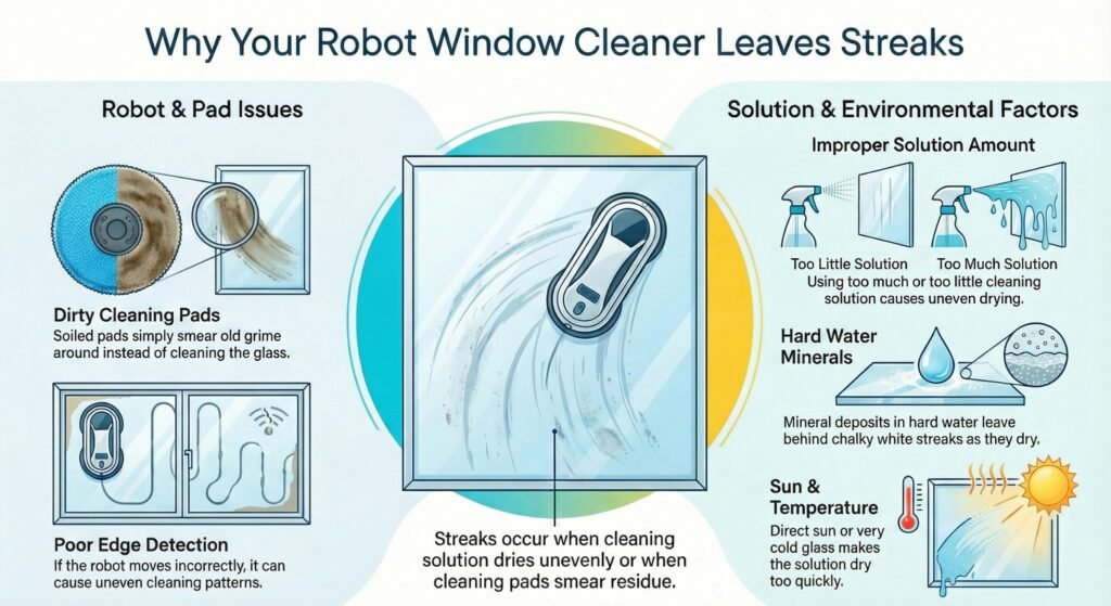 window cleaning robot pads causing streaks