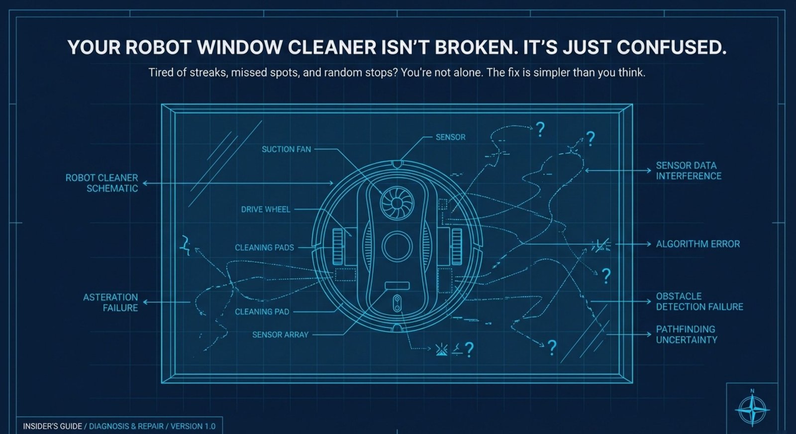 robot window cleaner troubleshooting