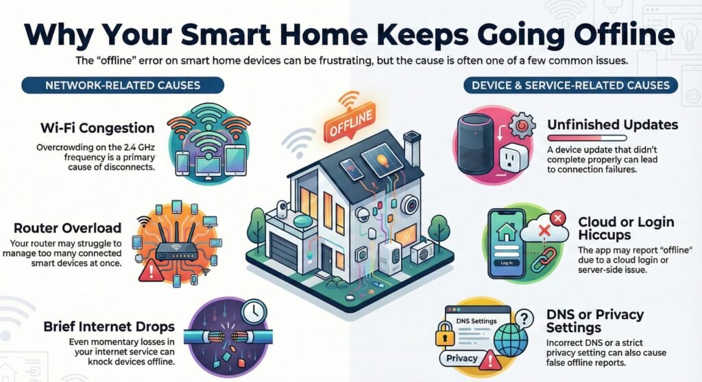 smart home devices keep going offline